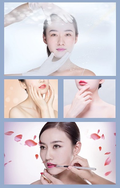 美容工作照简约竖版拼图