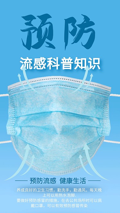 预防流感科普知识健康卫生摄影图海报