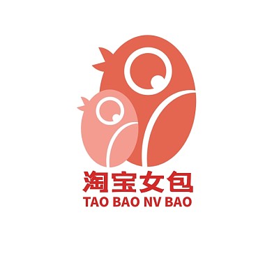 淘宝女包红色卡通简约LOGO