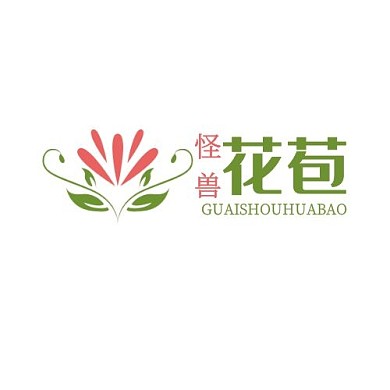 花苞logo创意清新绿色粉色系logo