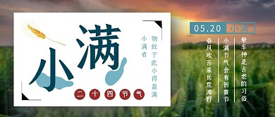小满节气习俗创意简约微信公众号首图