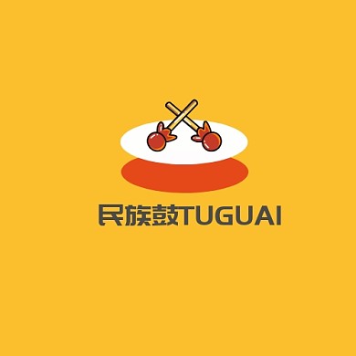 民族鼓logo鼓槌卡通店铺乐队标志
