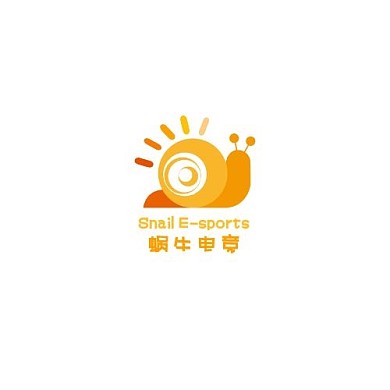 橙色卡通蜗牛电竞LOGO