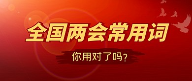 全国两会常用词简约彩色微信公众号首图