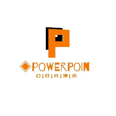 PPT店铺logo创意字体英文字母橙色系