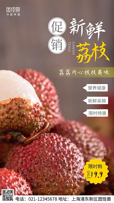 摄影图限时购灰色简约风手机海报