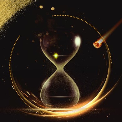 黑金大气倒计时分割线三宫格方形海报