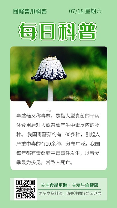 绿色几何食品安全每日科普图片日签