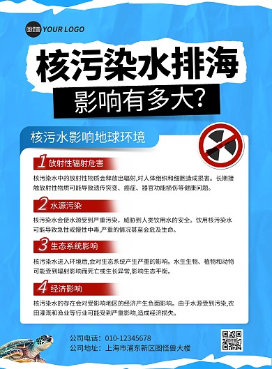 核污染水危害宣传竖版海报
