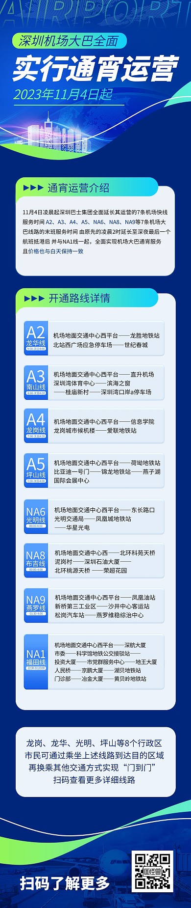 深圳机场大巴实现通宵运营文字长图