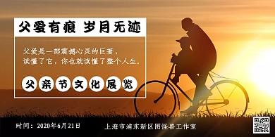 摄影风父亲节文化展览活动横版海报
