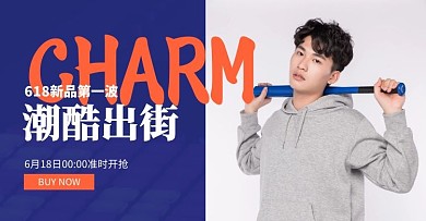 拼多多蓝色大气电商海报618