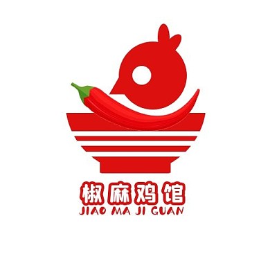 椒麻鸡馆辣椒鸡红色卡通LOGO