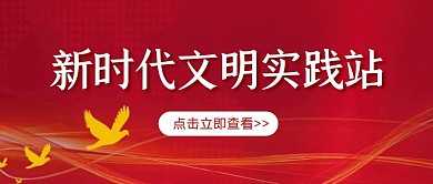 简约大气红色新时代文明实践站公众号封面