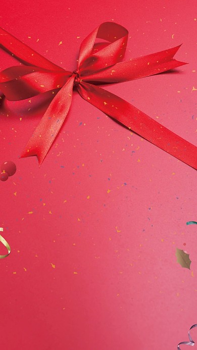 红色大气蝴蝶结渐变促销背景