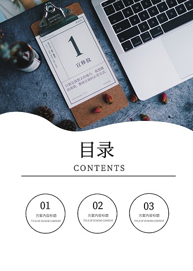 简约大气直观简洁方案目录页