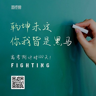 简约大气摄影风高考励志日签方形海报