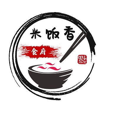 古风创意米饭香食府logo