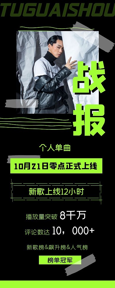 时尚明星爱豆代言战报应援长图海报