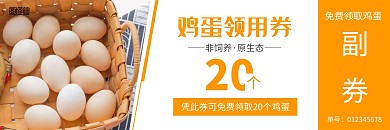 生鲜店清新简约鸡蛋免费领用券