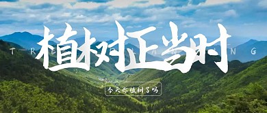 植树正当时植树节标语公众号封面