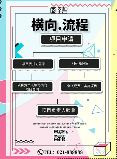 横向流程简约宣传印刷海报