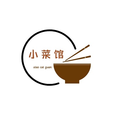 餐饮碗筷深色创意小菜馆平面LOGO