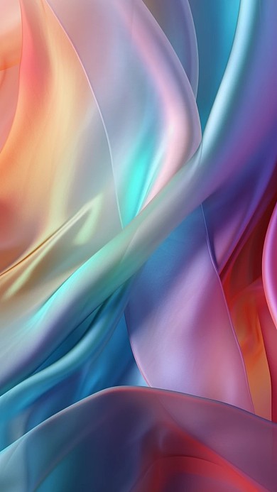 科技风格彩色丝绸扭曲手机海报背景