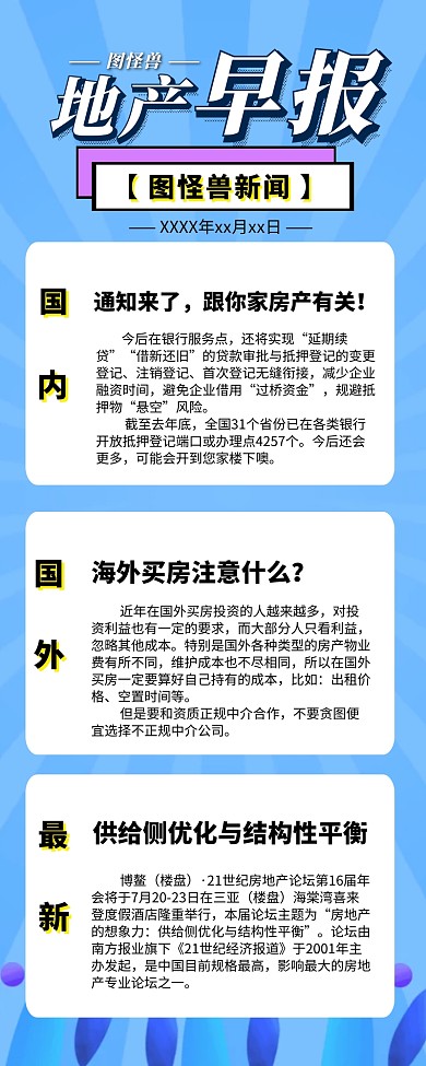 地产新闻早报营销长图