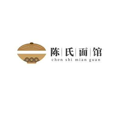 大气复古风面条陈氏面馆餐饮店铺logo