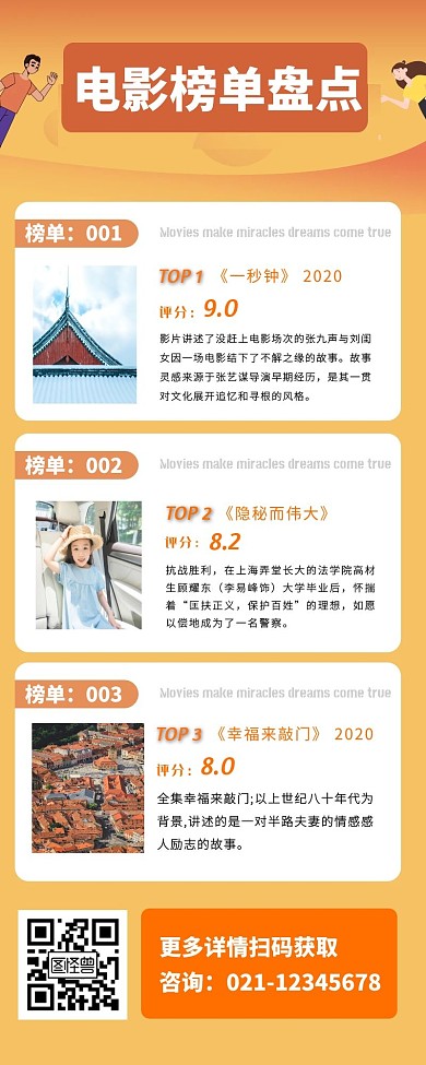 电影榜单宣传创意营销长图