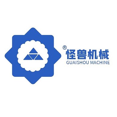 蓝色几何机械维修店铺logo设计模板	
