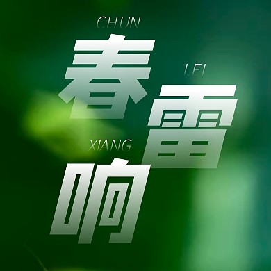 春雷响惊蛰节气绿色简约公众号次图