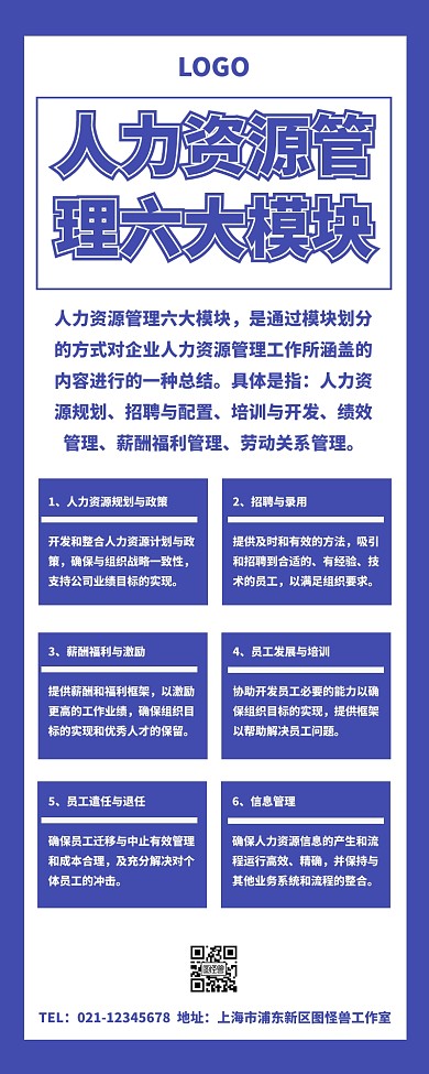 人力资源管理六大模块长图