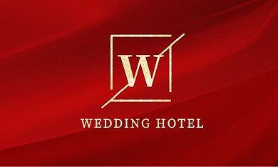 婚礼酒店红色丝绸质感策划经理名片设计