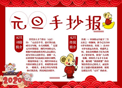 元旦主题习俗手抄报