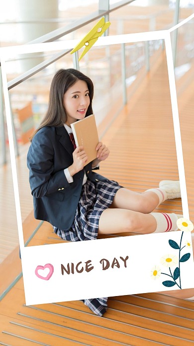 人物摄影写真可爱拼图贴纸