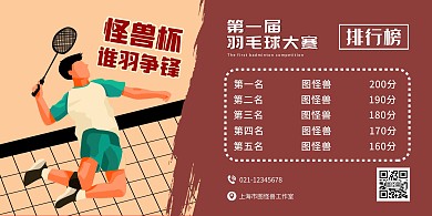 2020羽毛球运动比赛获奖展板