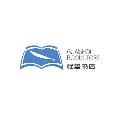 蓝色现代风格书店店铺logo设计