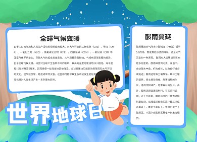 蓝色地球世界地球日手抄报