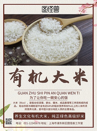大米产品介绍宣传海报简约