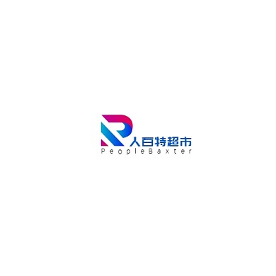 蓝色玫红现代风格超市卖场logo设计