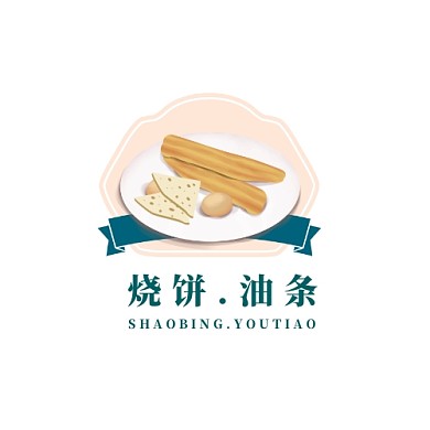 烧饼油条logo餐饮店早餐店简约logo