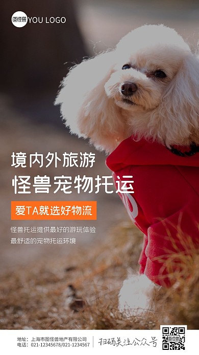 宠物托运摄影图海报