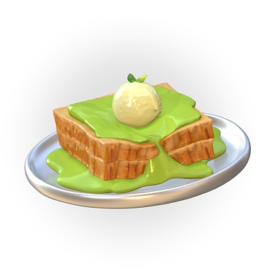趣味抹茶吐司3D头像