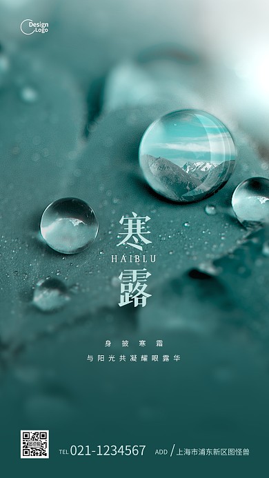 寒露二十四节气节日宣传推广摄影图海报