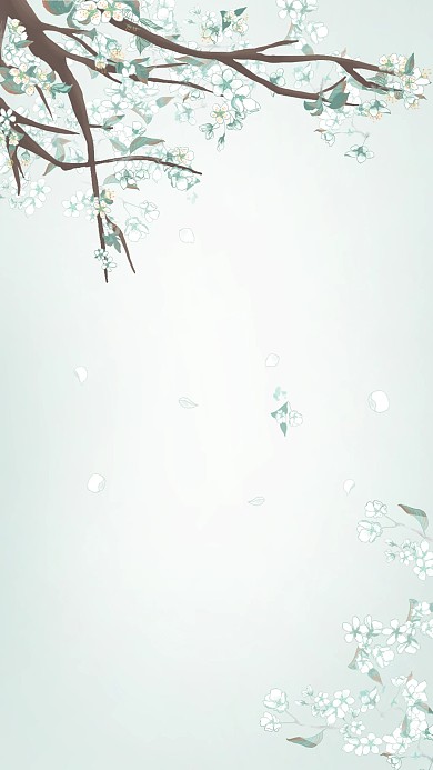 图怪兽原创元素古风梨花唯美背景