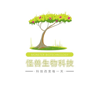 绿色大树卡通插画生物科技公司头像logo