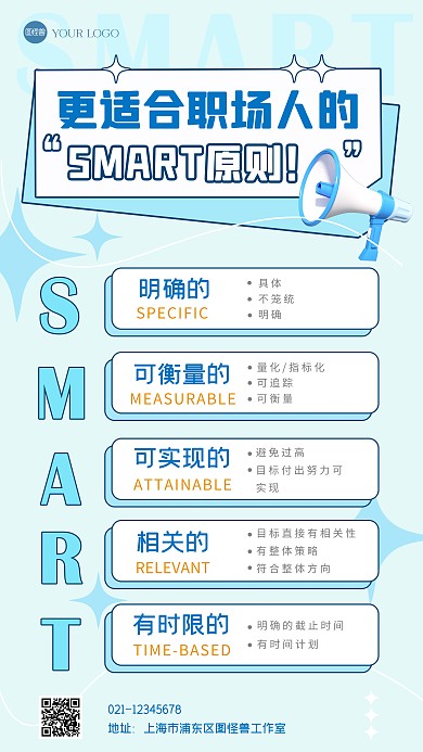 SMART原则模型科普模型手机海报