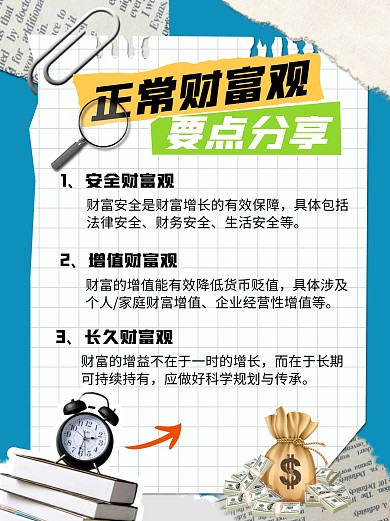 金融财商教育知识科普拼贴风小红书封面
